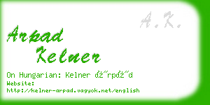 arpad kelner business card